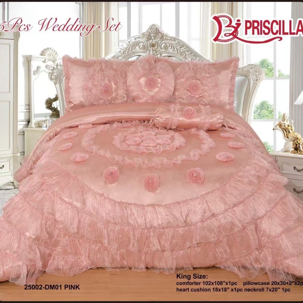 Pink Wedding Bedding Set